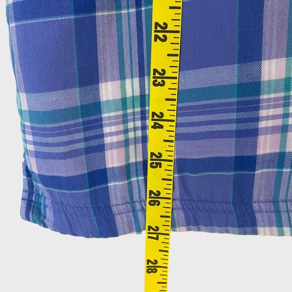 L.L. Bean Fleece Lined Flannel Shirt Womens Small Blue Plaid Button-Up Shacket - Picture 12 of 12